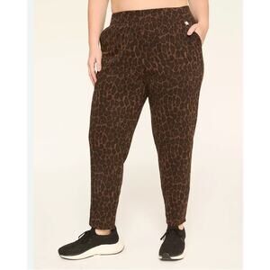 Lane Bryant LIVI Leopard Print Jogger Pants French Terry Lounge 22/24